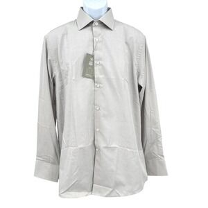 Stacy Adams Dress Shirt Long Sleeves Modern Silver Gray Chevron Men's Large NWT